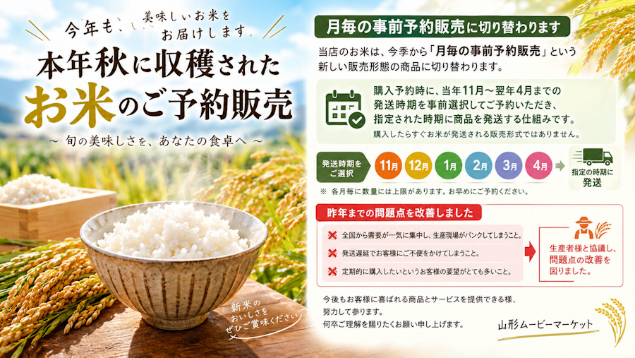 2026年 令和8年産 新米 【月毎発送 事前予約販売品】山形のお米「もと